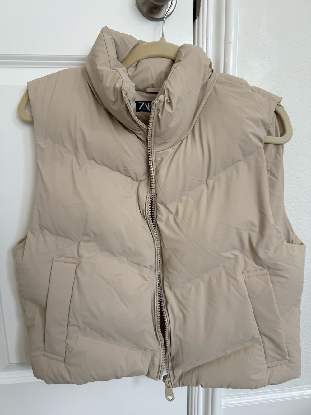 Zara Rubberized Puffer Vest - Small